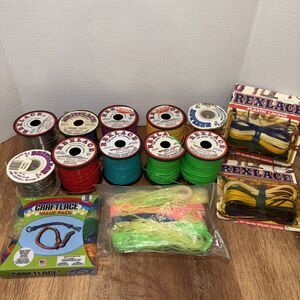 Lot  Of Rolls Rexlace Plastic Lacing & Braiding for Crafts Britelace New & Used